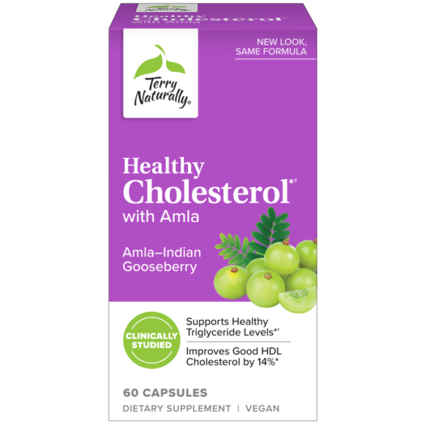EuroPharma/Terry Naturally - Healthy Cholesterol with Amla - 60 Capsules (EXP 2/25-older look in stock)