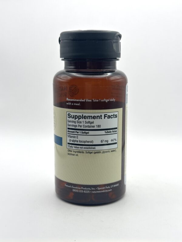 Nature's Sunshine - Vitamin E -100IU - 180 Softgels - Image 2